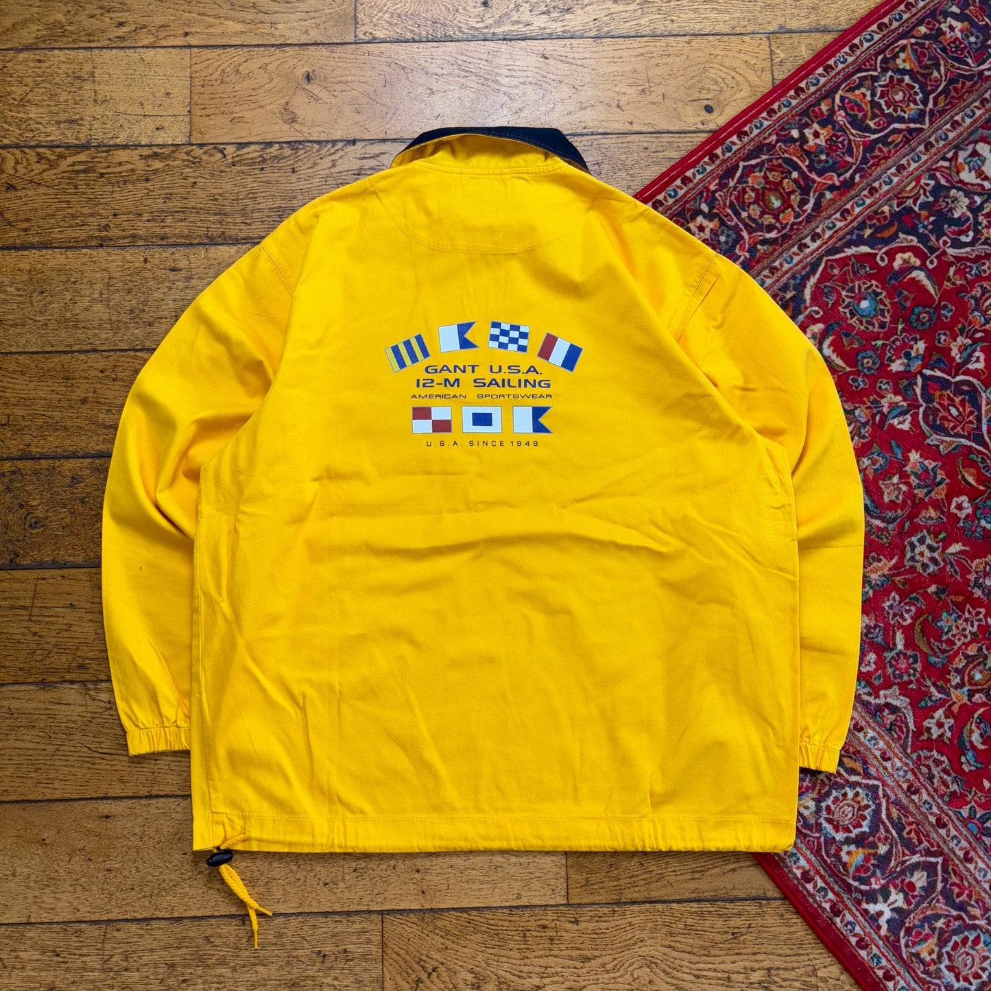 Vintage Gant Yellow Yacht Sailing Jacket Pullover - XL