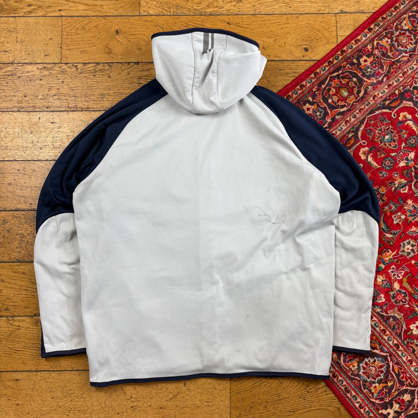 Vintage Nike White Navy Swoosh Y2K Tracksuit Jacket - XL