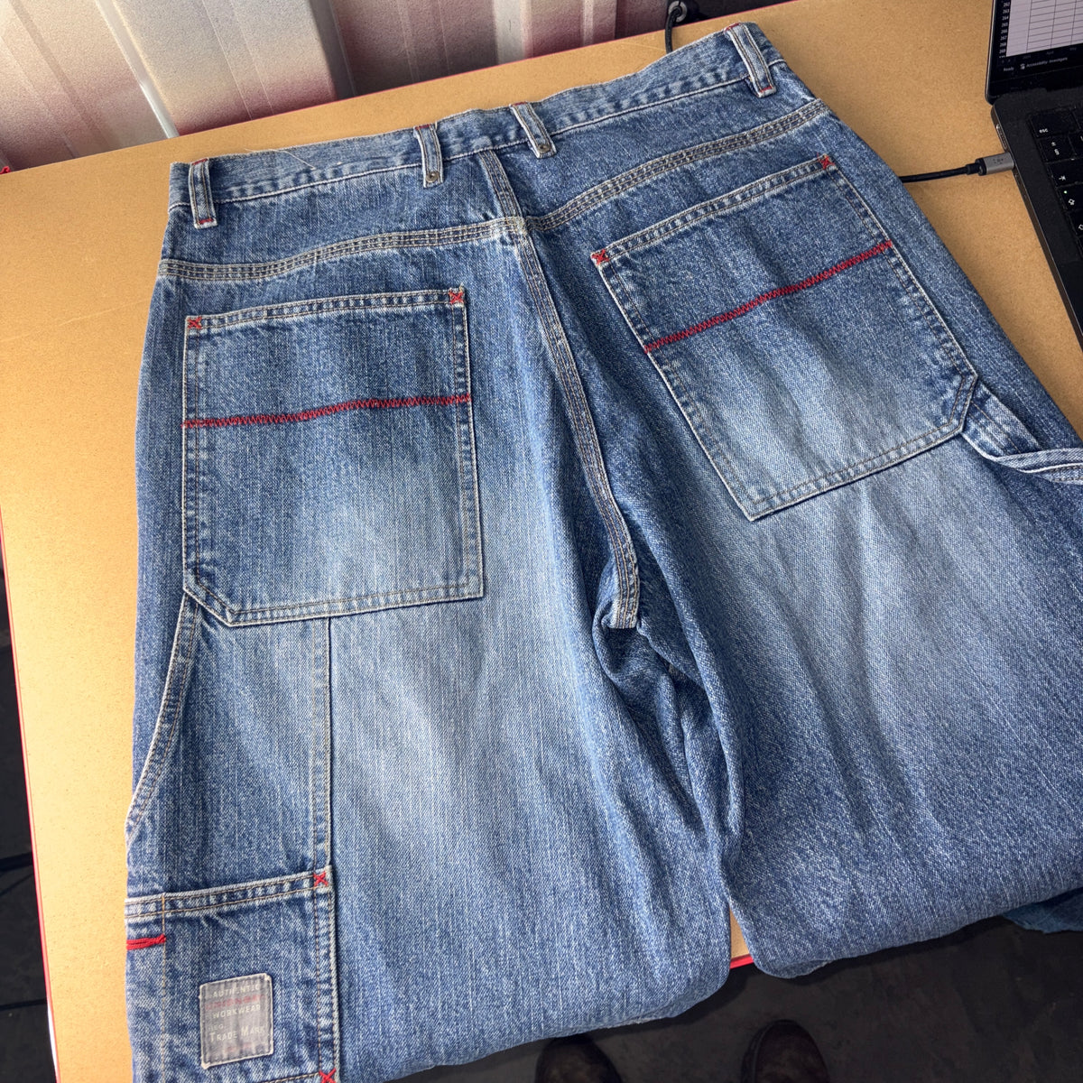 Union Bay Blue Embroidered Carpenter Hip Hop Y2K Baggy Jeans - 31L