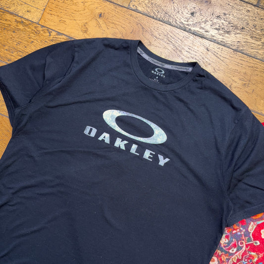 Vintage Oakley Black Graphic T-Shirt - L