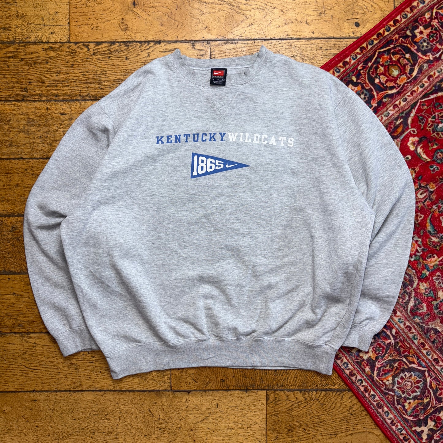 Vintage 90s Nike Kentucky Centre Swoosh Wildcats Grey NFL Sweatshirt - XL