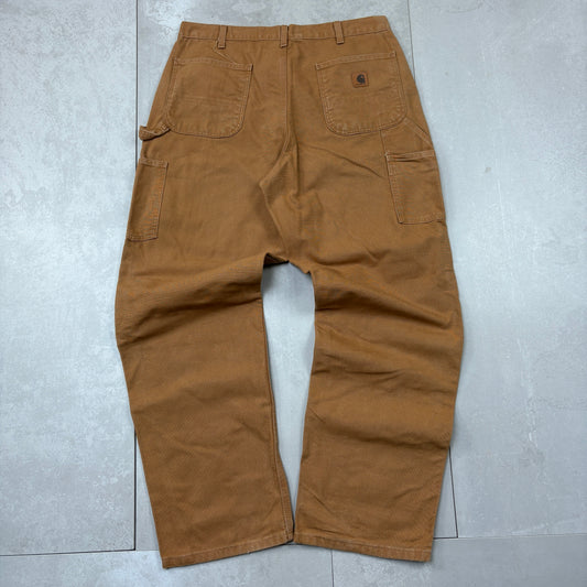 Vintage Carhartt Brown Workwear Carpenter Baggy Trousers - 36