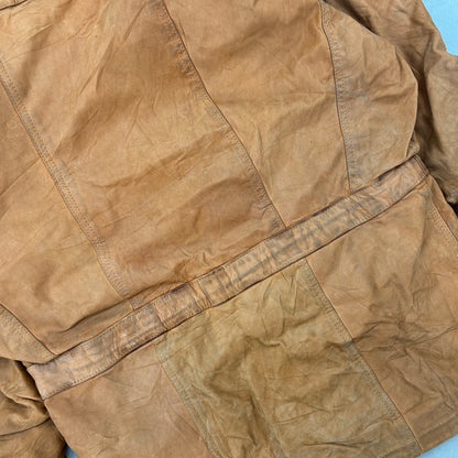 Vintage Orange Brown Genuine Leather Chore Jacket - M