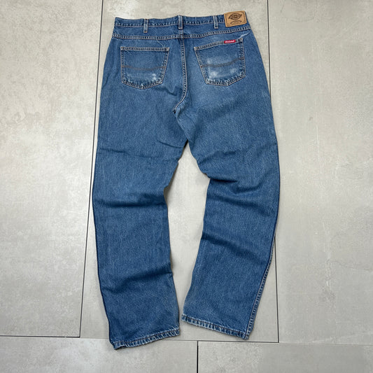 Vintage Dickies Workwear Carpenter Baggy Blue Jeans - 37