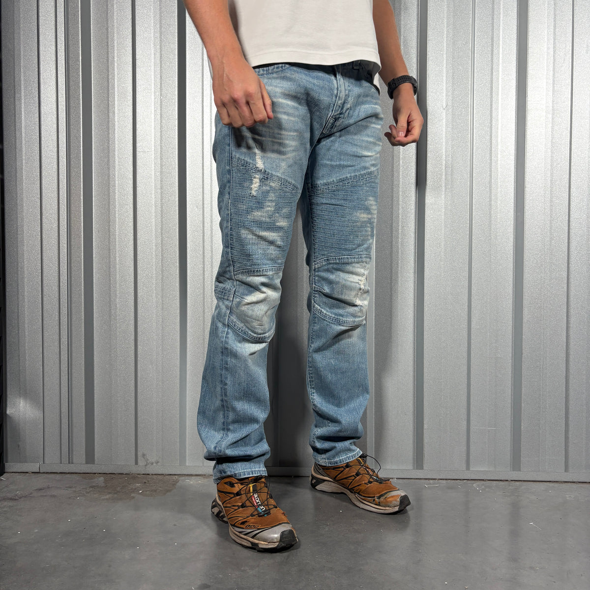 True Religion Y2K Slim Moto Blue Jeans - 33L
