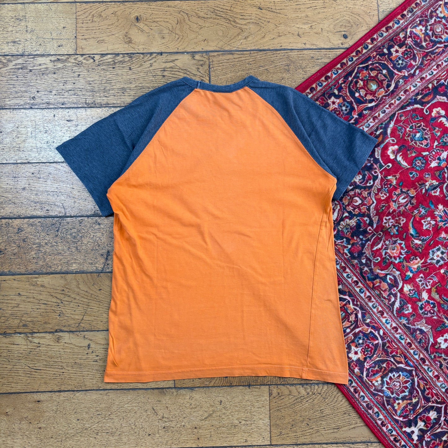 Vintage Adidas Orange Embroidered T-Shirt - S