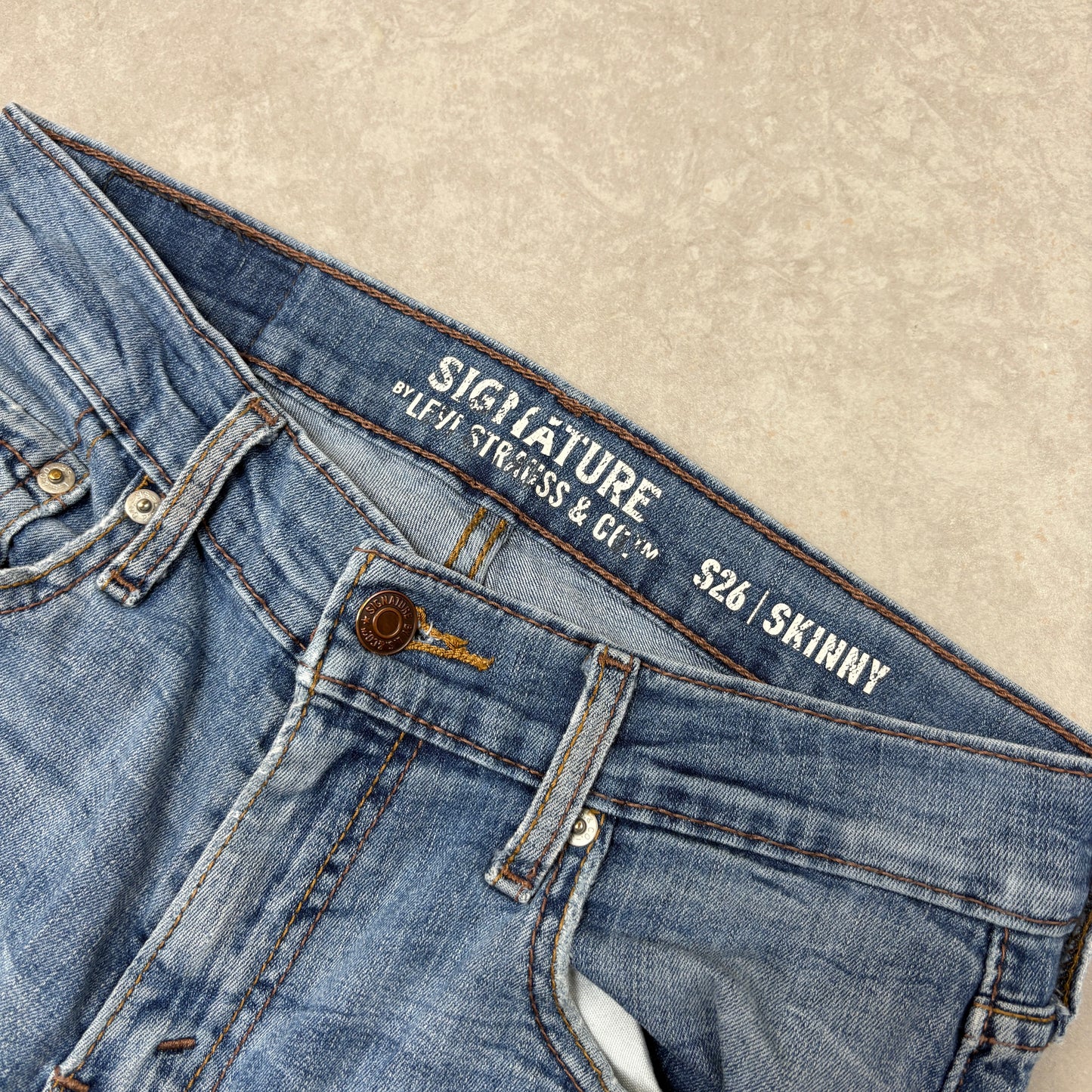 Vintage Levis Skinny Womens Blue Denim Jeans - Size 8