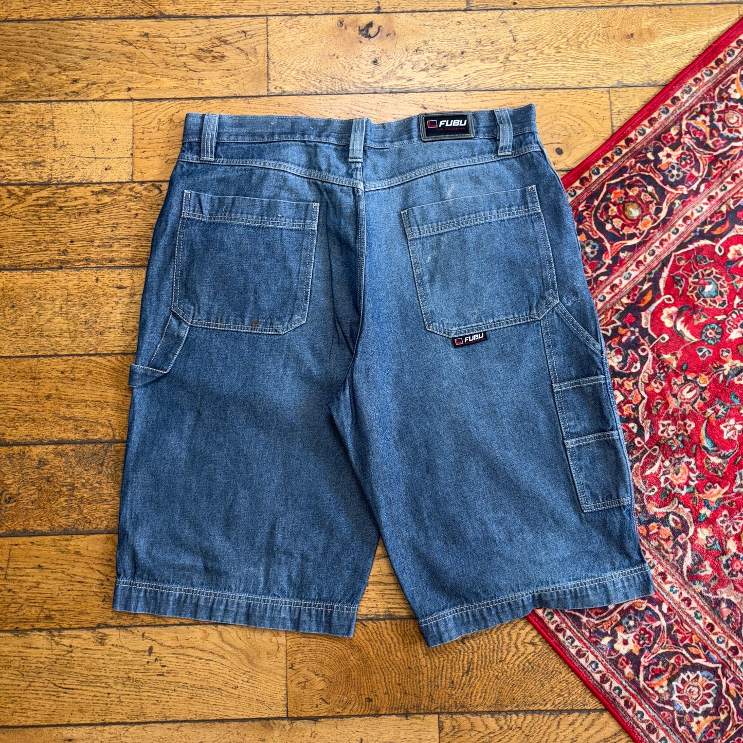 Vintage FUBU Embroidered Hip Hop Blue Baggy Shorts Jorts - 42