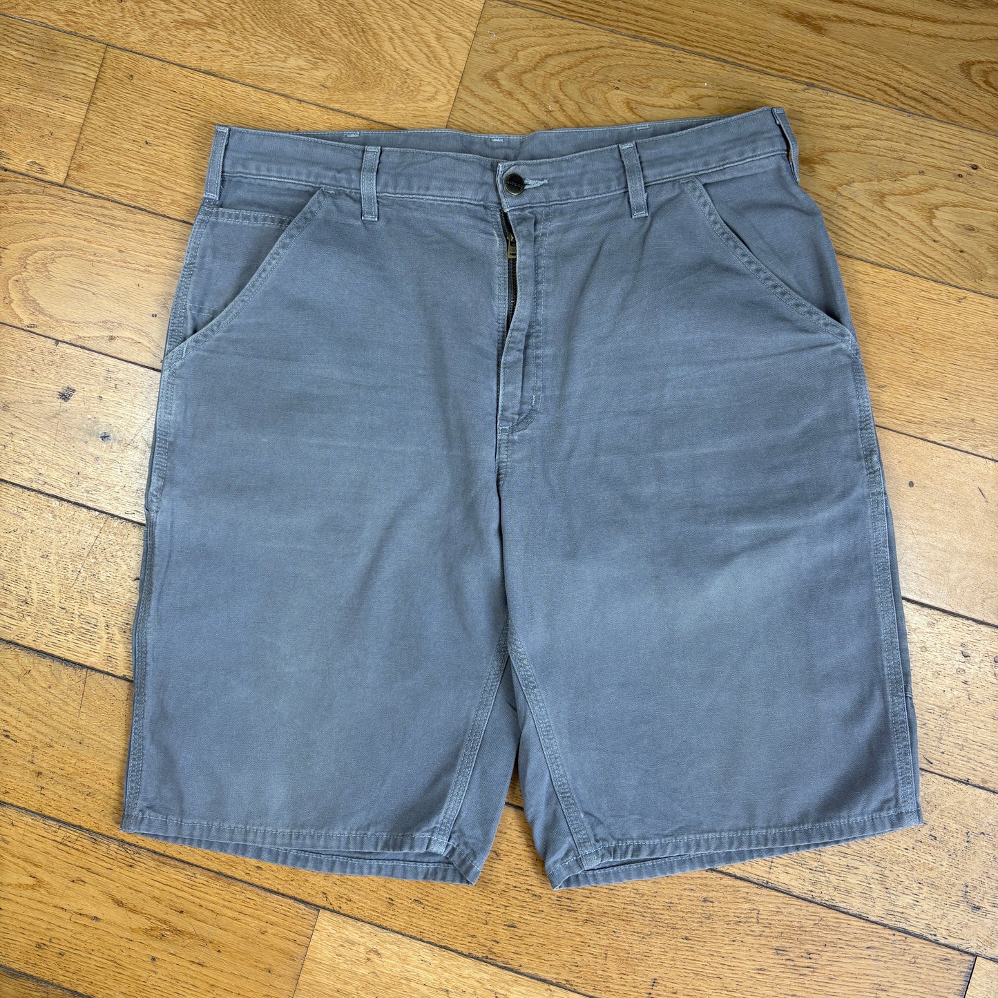 Vintage Carhartt Grey Workwear Baggy Carpenter Shorts - 38