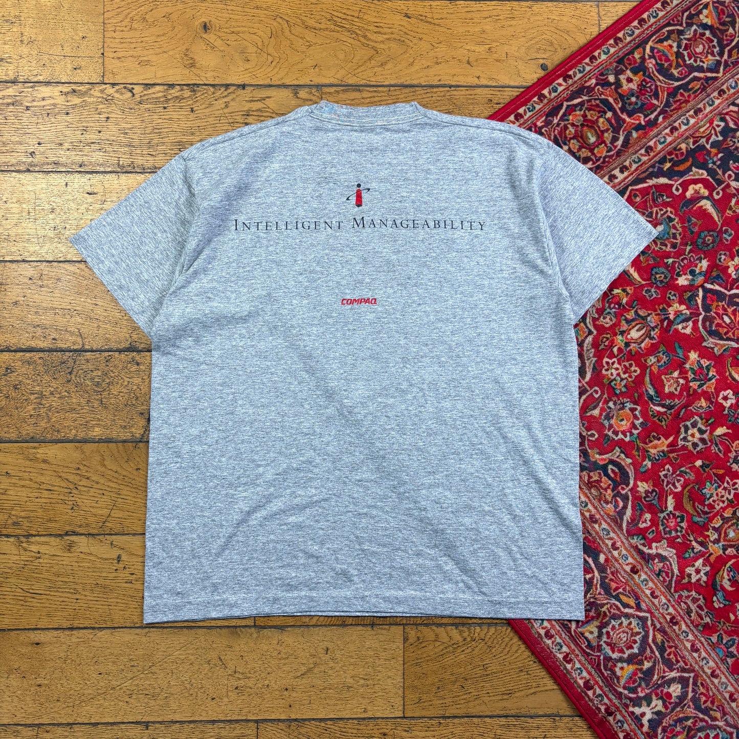 Vintage 90s Compaq Grey Funny Single Stitch Graphic T-Shirt - XL