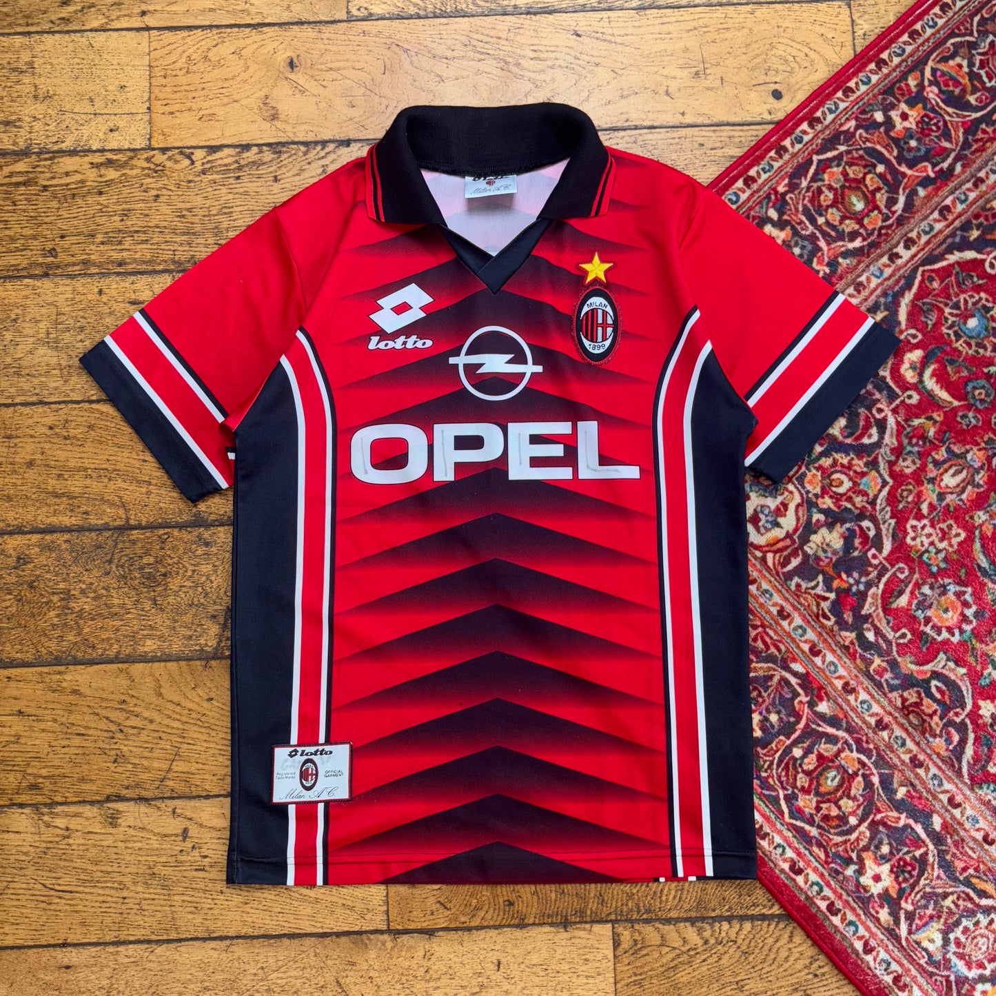Vintage Lotto AC Milan Red Football Polo Shirt - XS