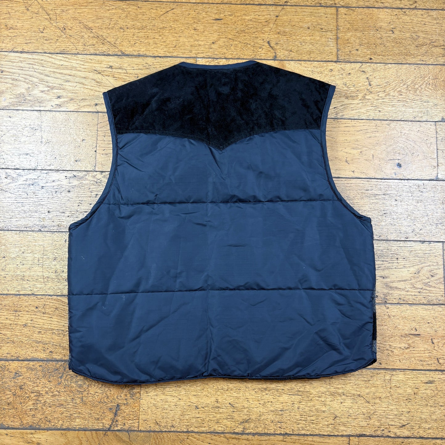 Vintage Progress Black Check Plaid Flannel Gilet Vest - M/L