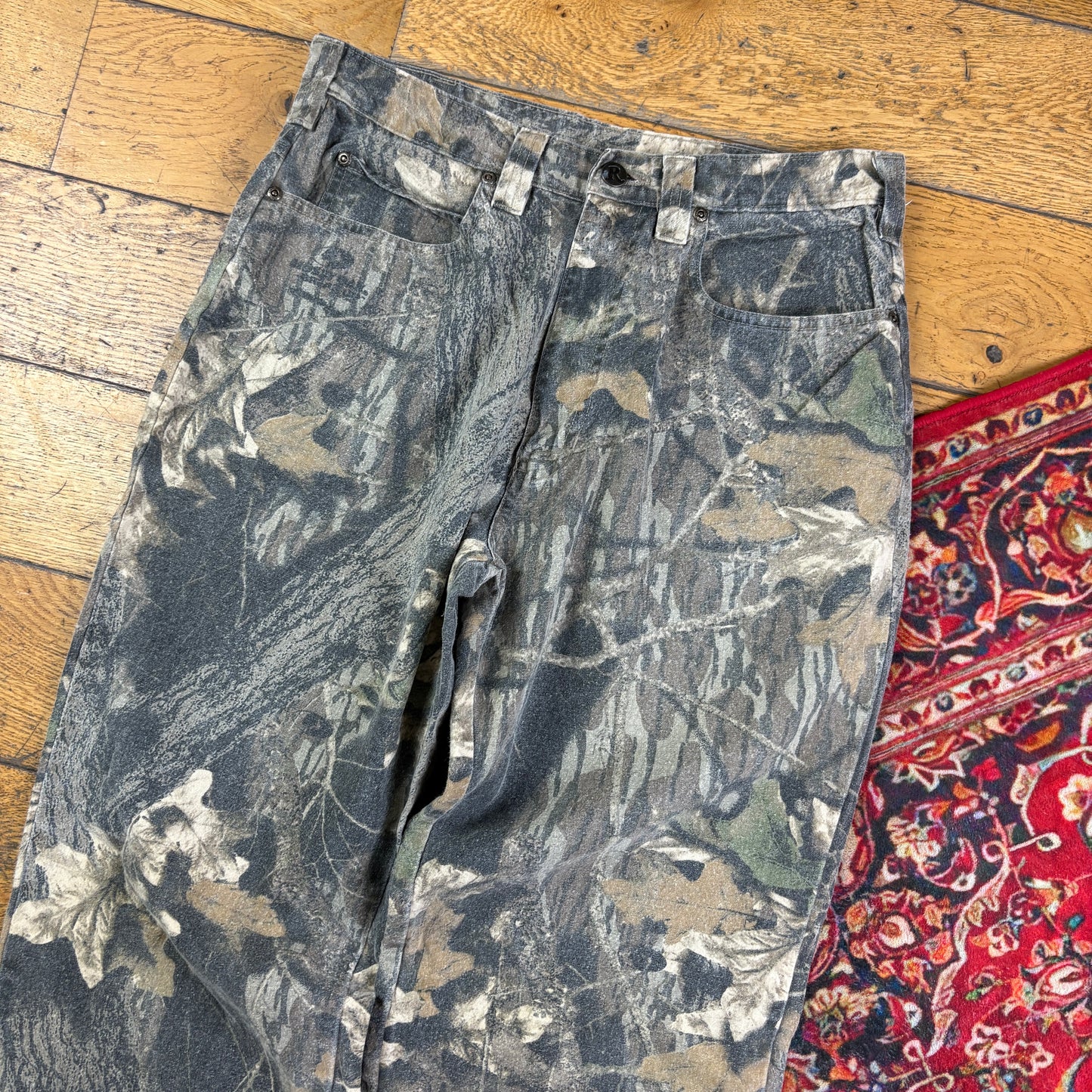 Vintage Real Tree Camo Green Hunting Workwear Trousers - 30