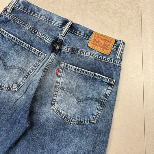 Vintage Levis 569 Blue Baggy Denim Shorts - 33