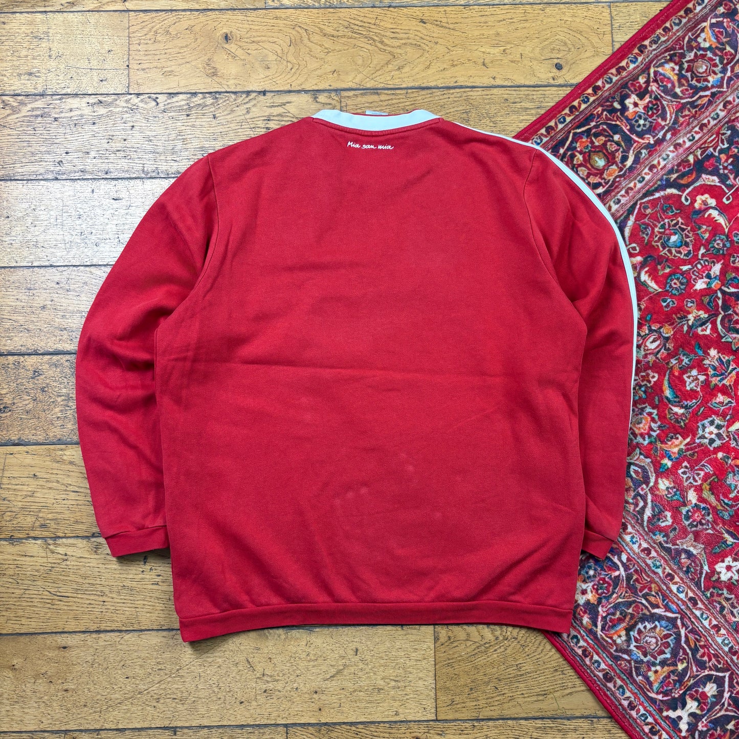 Vintage Adidas Bayern Munich Red Embroidered Sweatshirt - XL