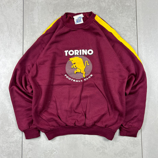 Vintage 90s Rare Torino FC Football Burgundy Sweatshirt - M