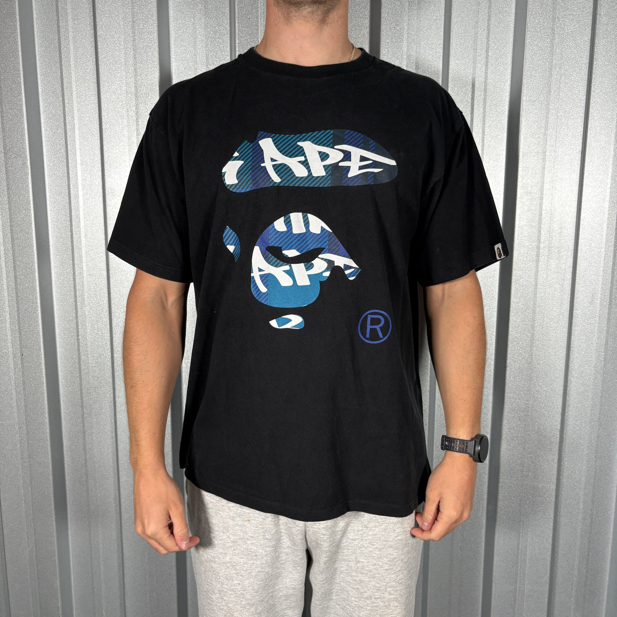Bape Bathing Ape Black Graphic T Shirt - L