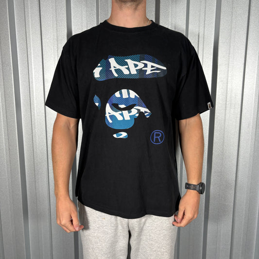 Bape Bathing Ape Black Graphic T Shirt - L