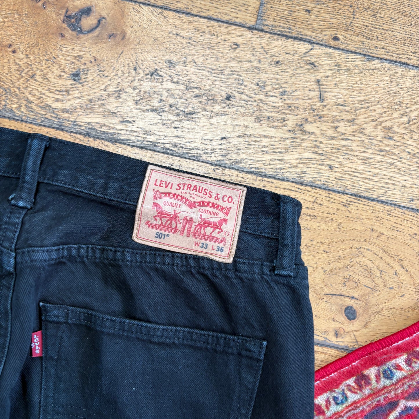 Vintage Levis 501 Straight Blue Denim Jeans - 33L