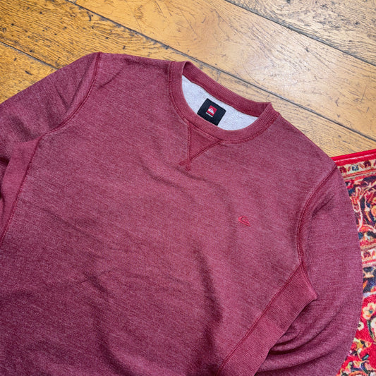 Vintage Quiksilver Burgundy Surfwear Embroidered Sweatshirt - M
