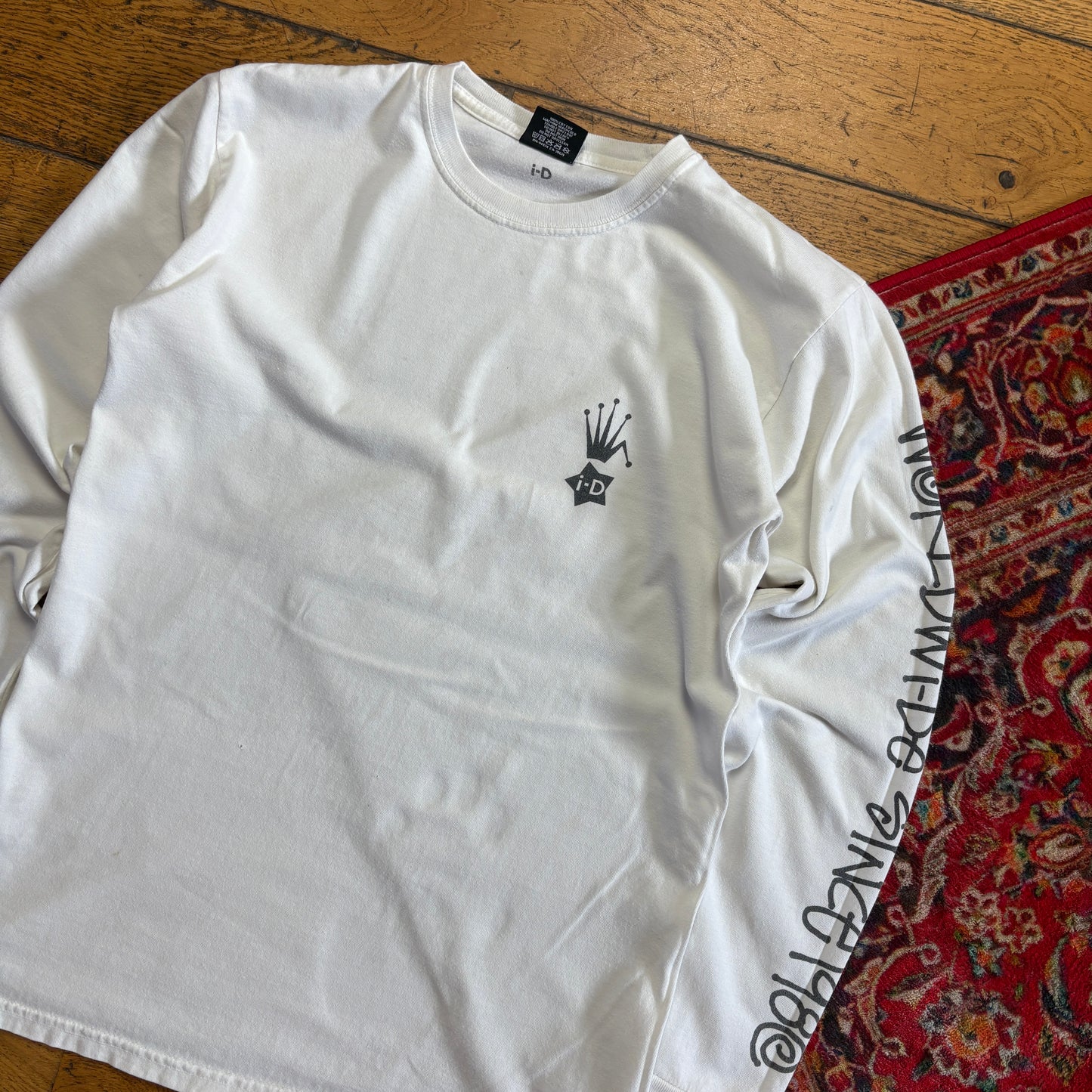 Vintage Stussy White Long Sleeve Graphic T-Shirt - XS