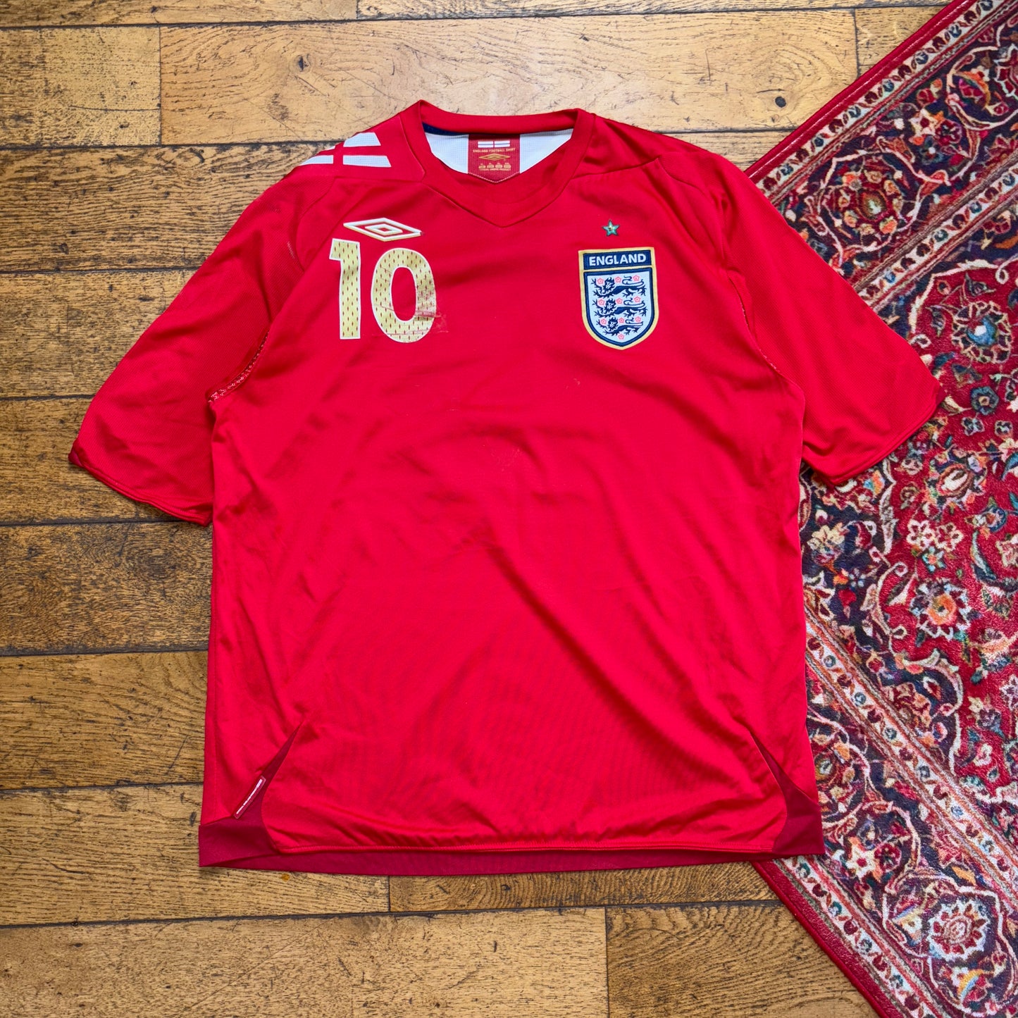 Vintage England Michael Owen Umbro Red Football Shirt Top T-Shirt - XL