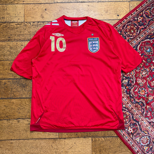 Vintage England Michael Owen Umbro Red Football Shirt Top T-Shirt - XL