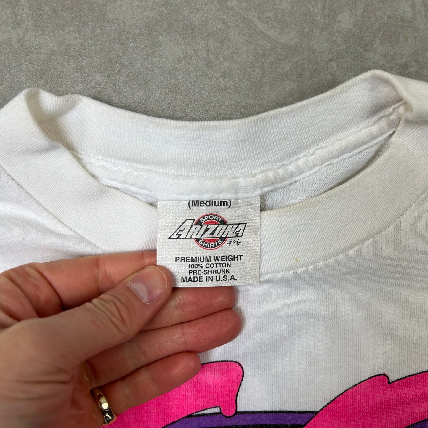 Vintage 1993 Single Stitch Car Nascar Graphic White T-Shirt - S