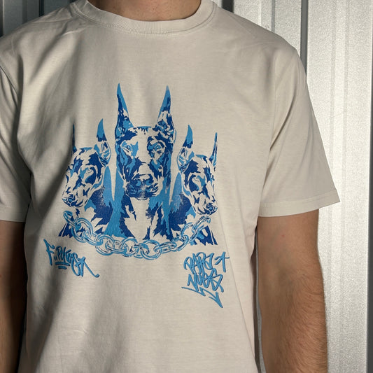 Papa Nugs White Doberman Dog Graphic T-Shirt - M