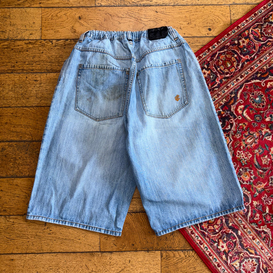 Vintage Rocawear Y2K Embroidered Hip Hop Baggy Blue Shorts Jorts - Size 6