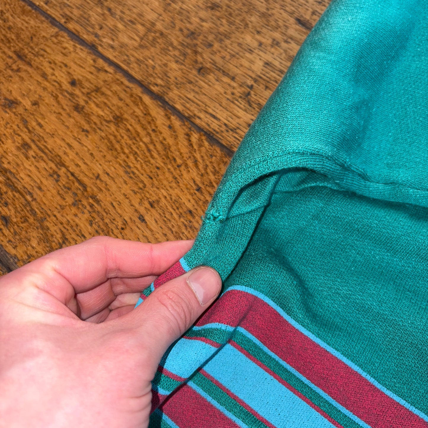 Vintage 90s Super Bowl Green Blue Graphic Sweatshirt - XL