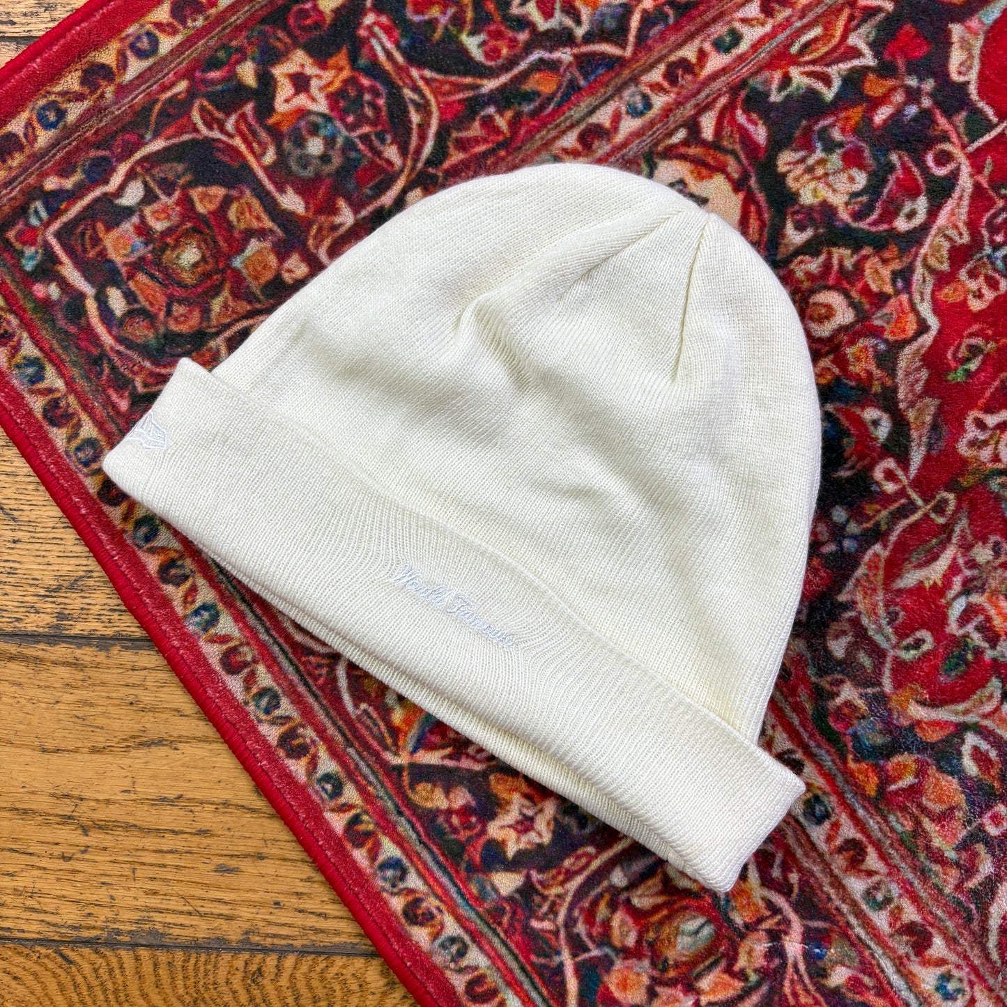 Vintage Supreme New Era Box Logo Cream Beanie