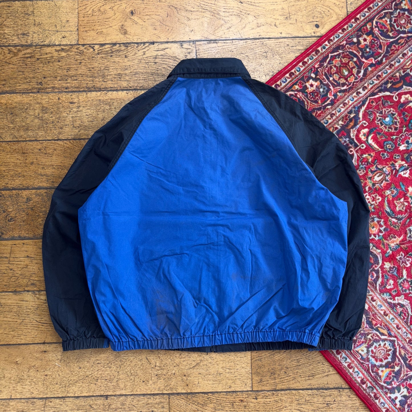 Vintage 90s Ralph Lauren Polo Sport Blue Black Harrington Jacket - L