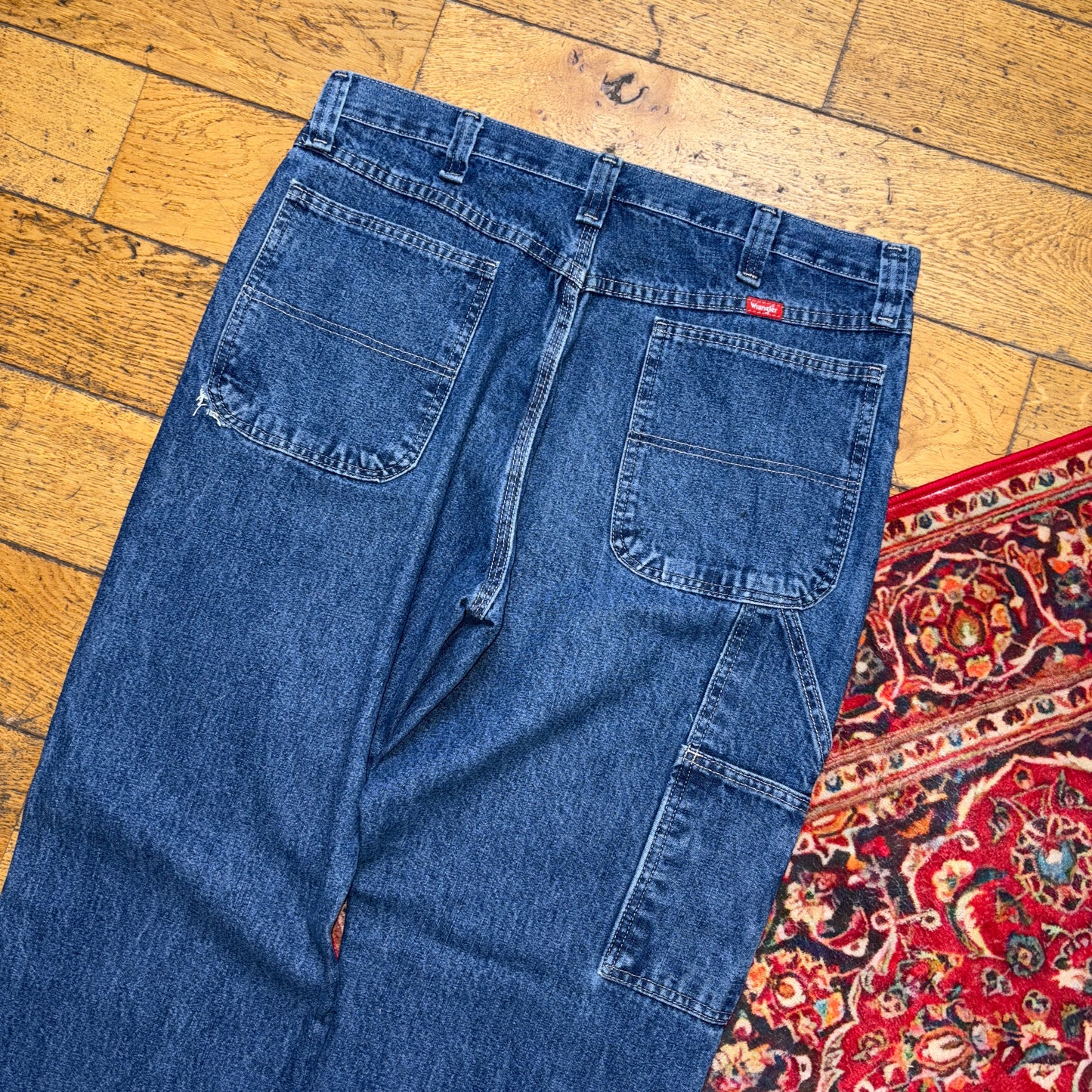 Vintage Wrangler Blue Carpenter Workwear Baggy Jeans - 36L