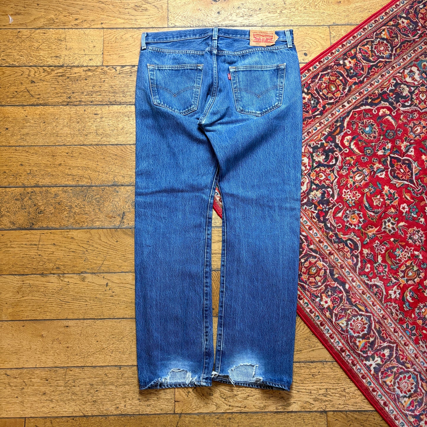 Vintage Levis 501 Straight Blue Denim Jeans - 36R