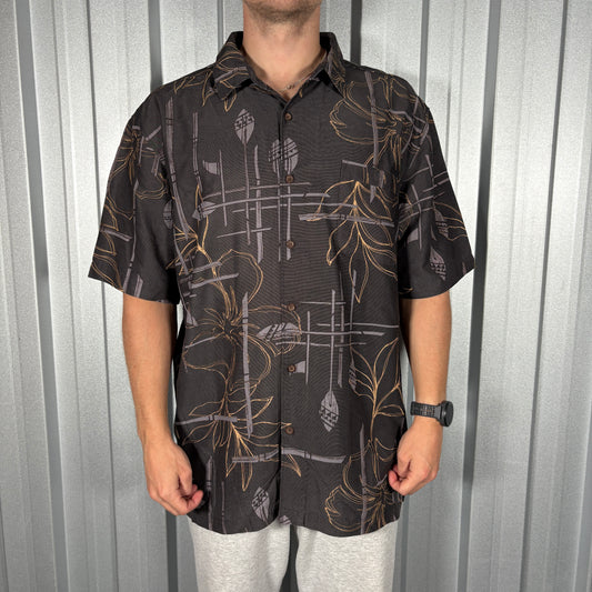 Quiksilver Grey Surfwear Pattern Short Sleeve Shirt - XL