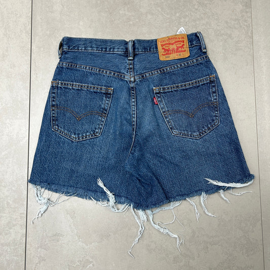Vintage Levis 550 Baggy Denim Blue Shorts - 31