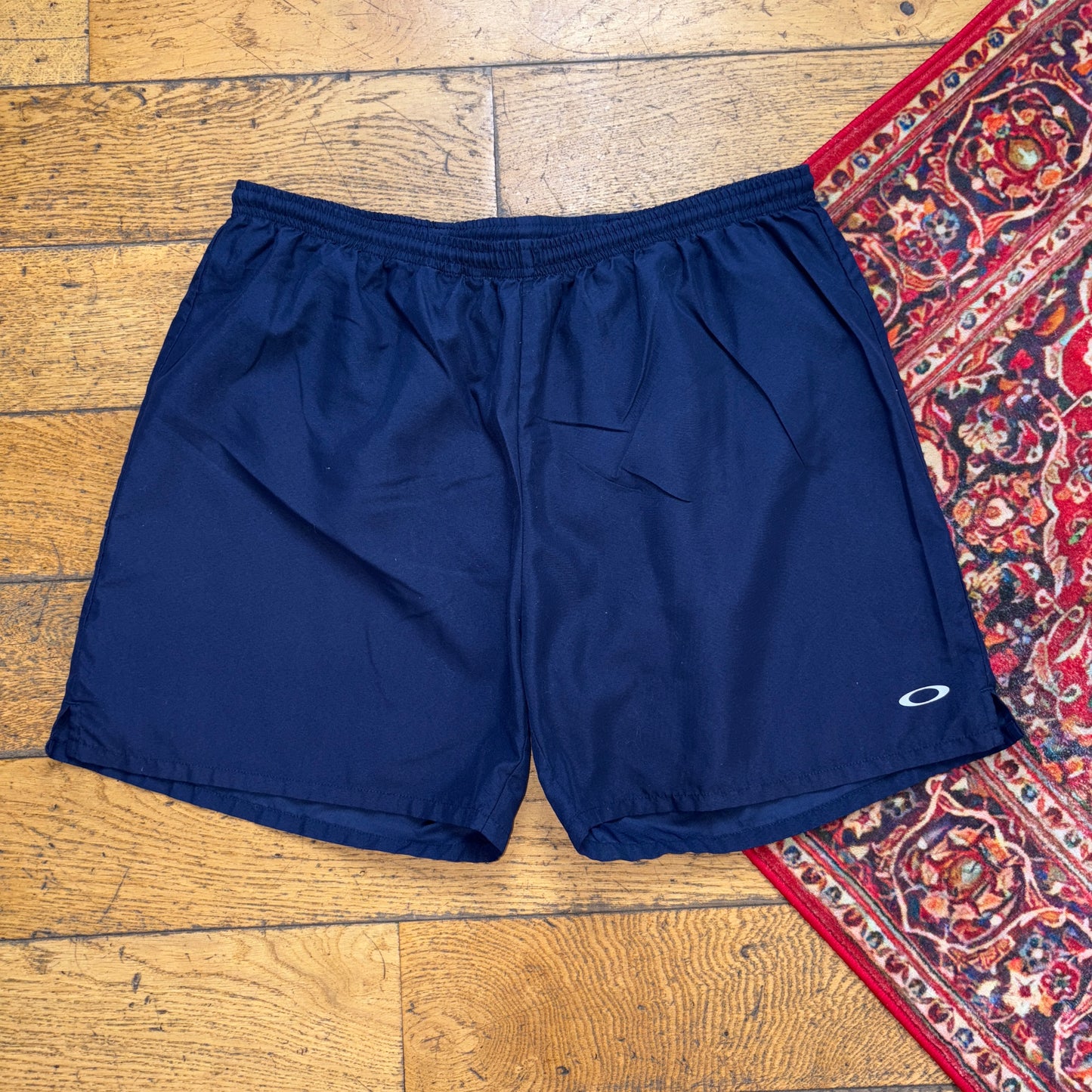 Vintage Oakley Navy Blue Swimming Surfwear Board Trunks Baggy Shorts Jorts - M