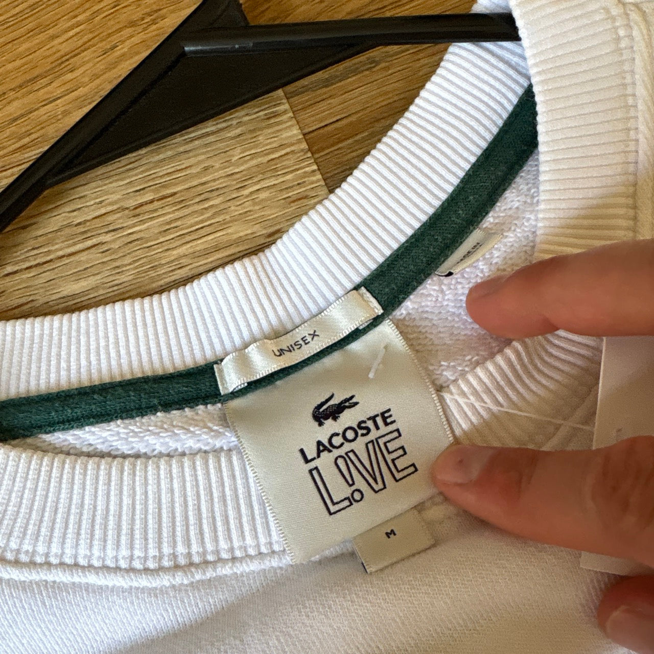 Vintage Lacoste White Tennis Wimbledon Embroidered Sweatshirt - M