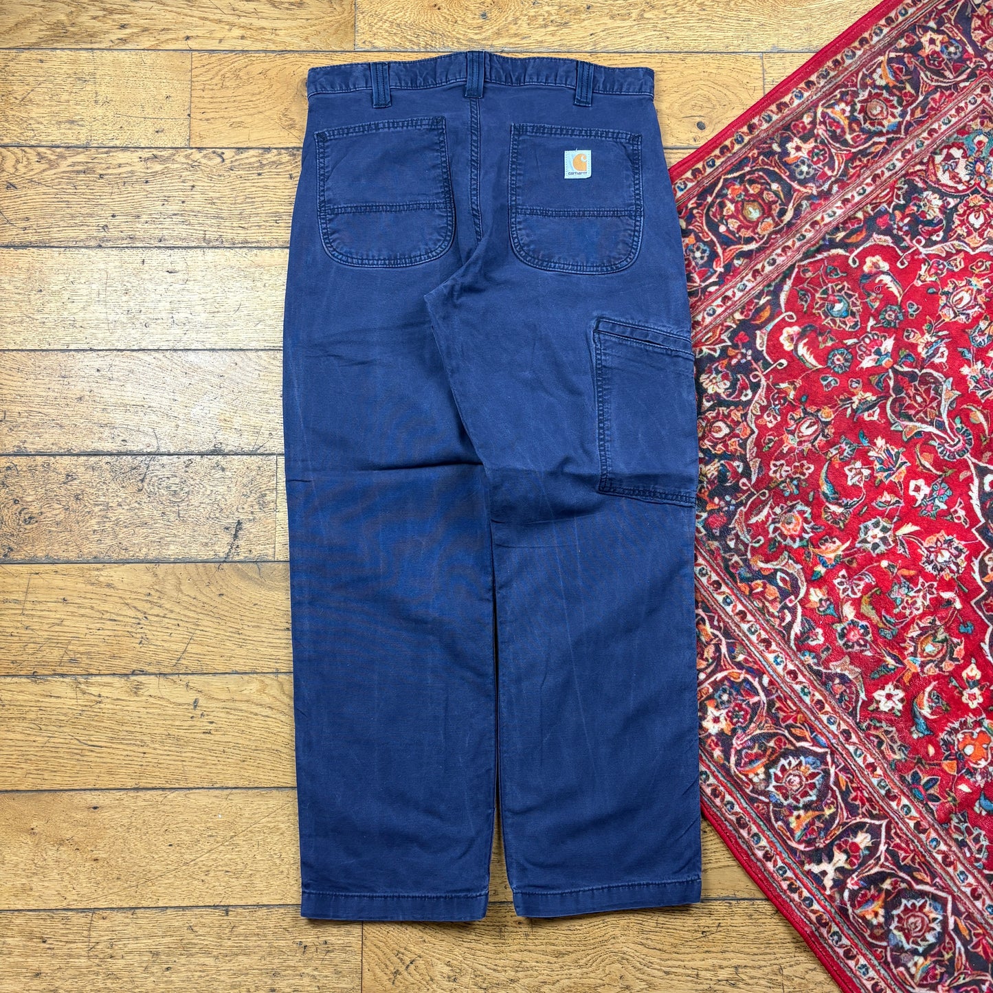 Vintage Carhartt Navy Workwear Carpenter Straight Trousers - 32