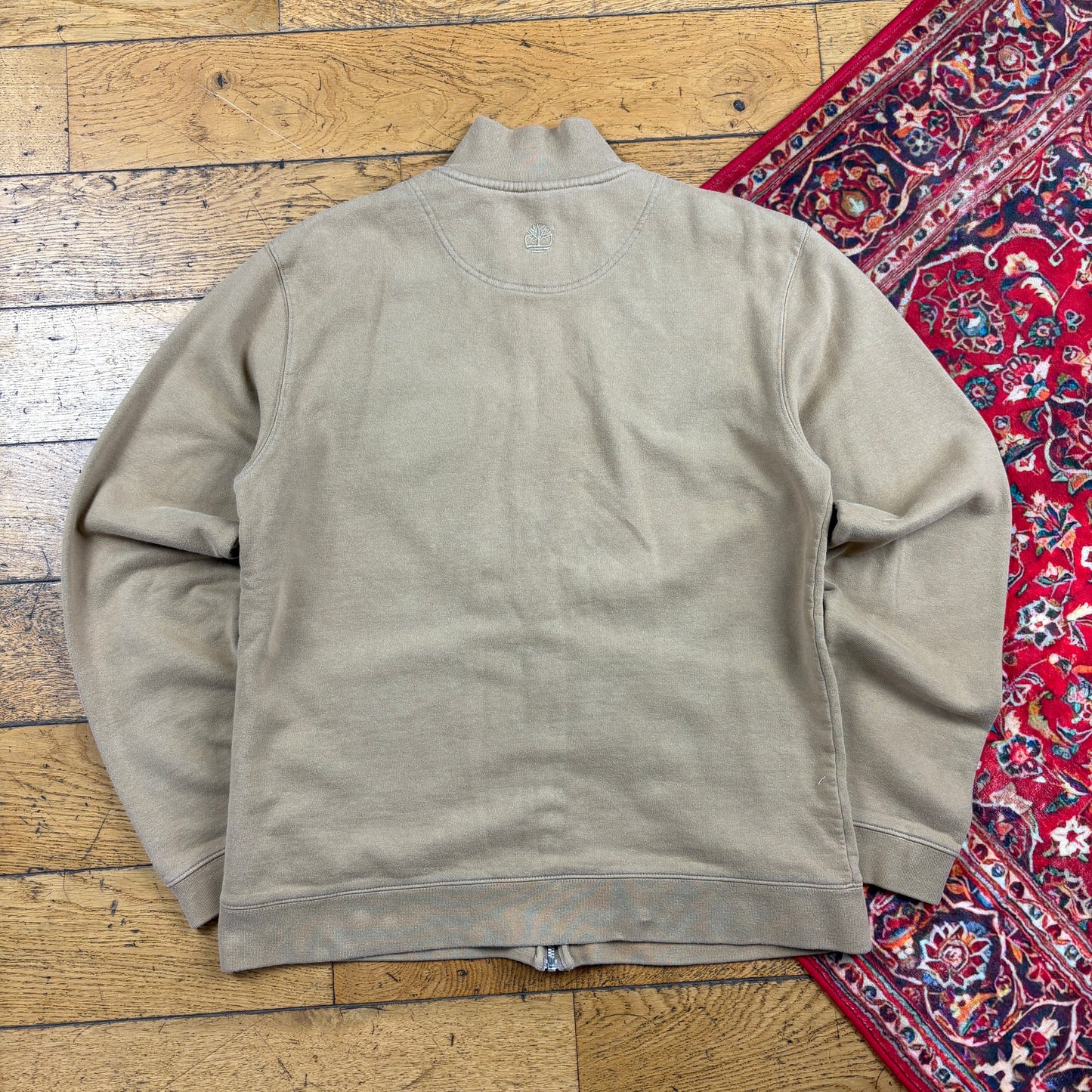 Vintage Timberland Brown Embroidered Zip Sweatshirt - M