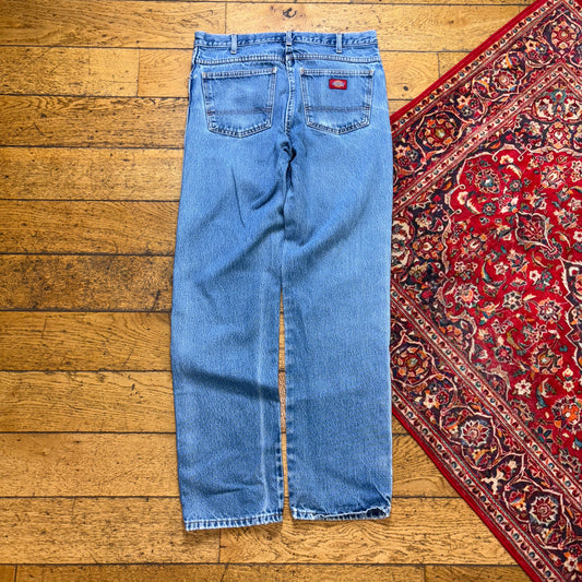 Vintage Dickies Workwear Carpenter Straight Blue Jeans - 33L