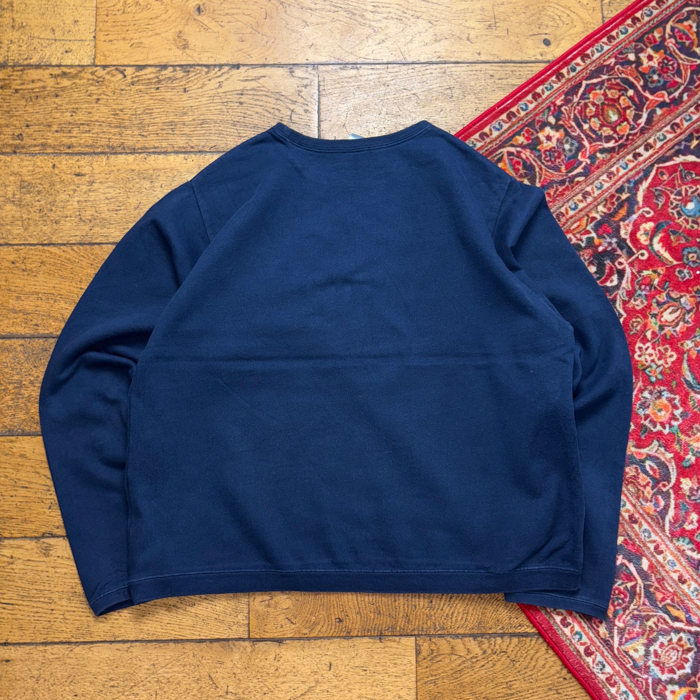 Vintage Nike Swoosh Y2K Navy Womens Embroidered Sweatshirt - XL