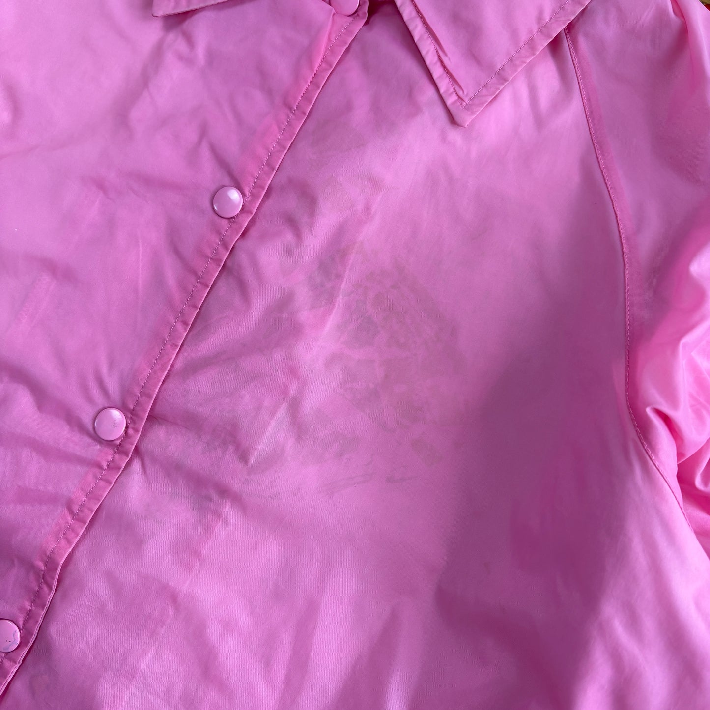 Vintage Pink Womens Nylon Coach Harrington Jacket - XL