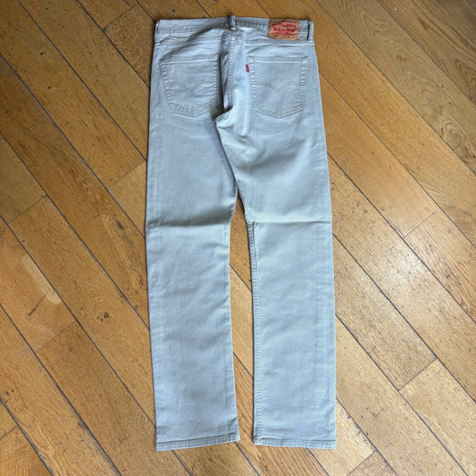 Vintage Levis 513 Straight White Light Grey Denim Jeans - 32