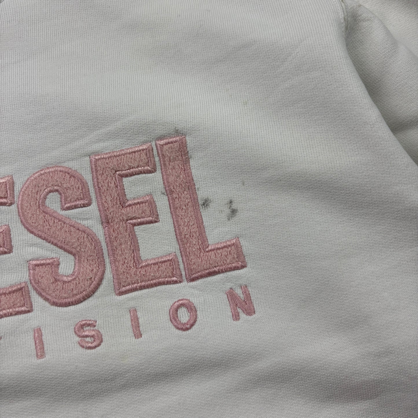 Vintage Diesel White Embroidered Sweatshirt - L
