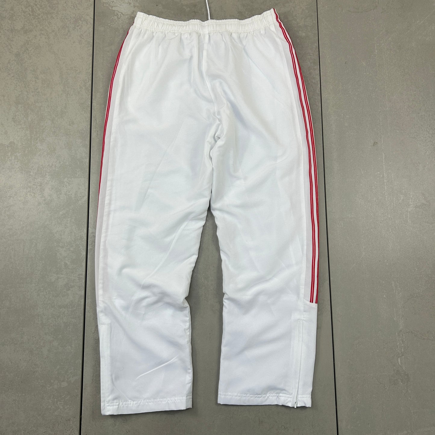 Vintage Adidas White Baggy Tracksuit Sweatpants Track Pants Bottoms - S