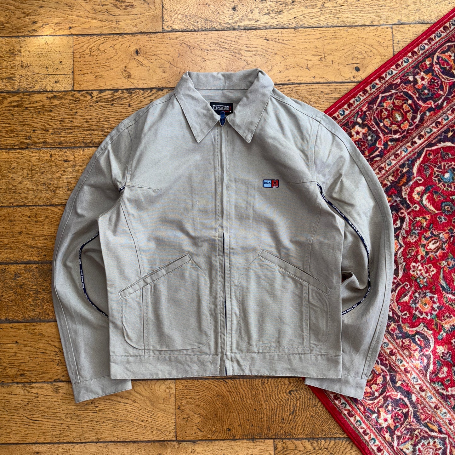 Vintage BSA Brown Cream Workwear Detroit Harrington Jacket - S