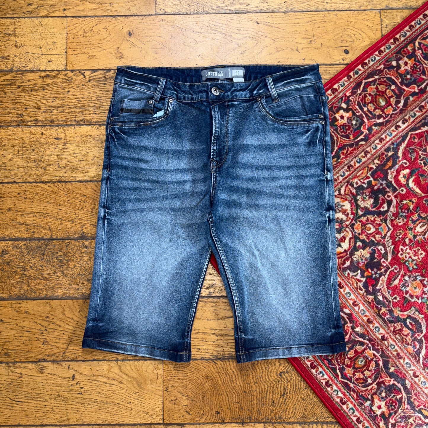 Vintage Blue Hip Hop Shorts Jorts - 36