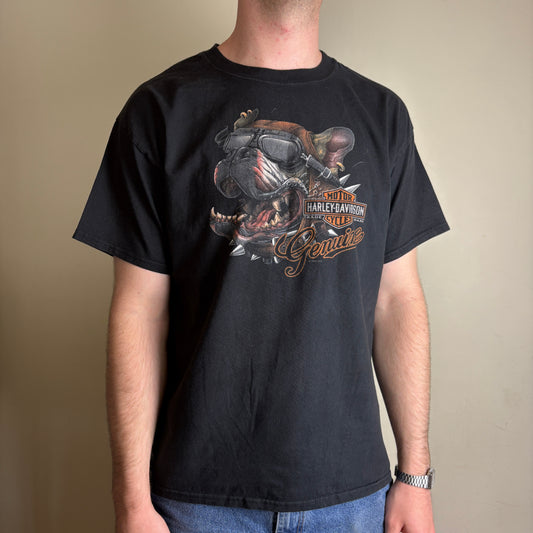 Vintage Harley Davidson Pitbull Black Graphic T-Shirt - L
